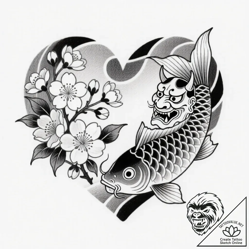 Tat tattoo sketch, romantic heart intertwined... - style Flux Inscriptions - tattoo sketch (24.11.2025 00:34)