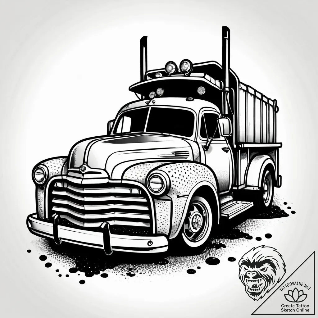 Tattoo sketch, mater rusty tow truck with goo... - style Jagger Old - tattoo sketch (24.11.2025 00:55)