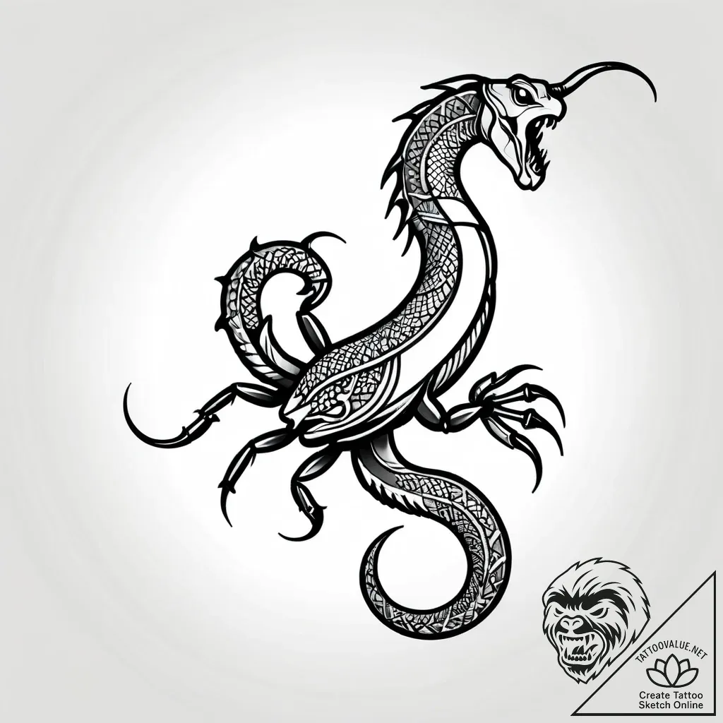 Tattoo design a scorpio scorpion's tail curli... - style Jagger Old - tattoo sketch (24.11.2025 01:07)