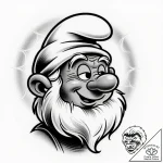 Tattoo sketch, papa smurf with glowing aura,… – style Flux Inscriptions – tattoo sketch (24.11.2025 01:10)