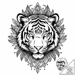 Tattoo sketch, tiger prowling through jungle… – style Jaeger Mini – tattoo sketch (24.11.2025 01:27)