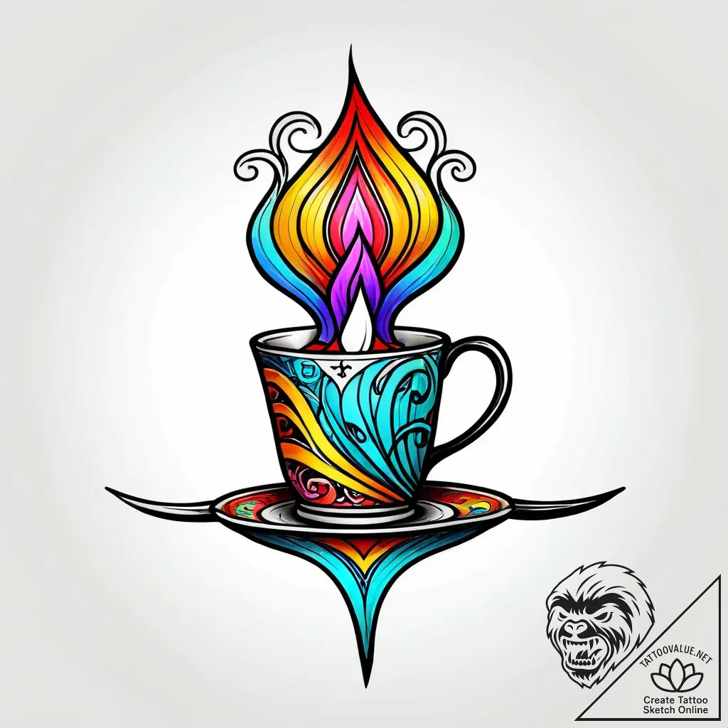 Tattoo sketch a stylized teacup with a whimsi... - style Jagger Old - tattoo sketch (24.11.2025 01:31)