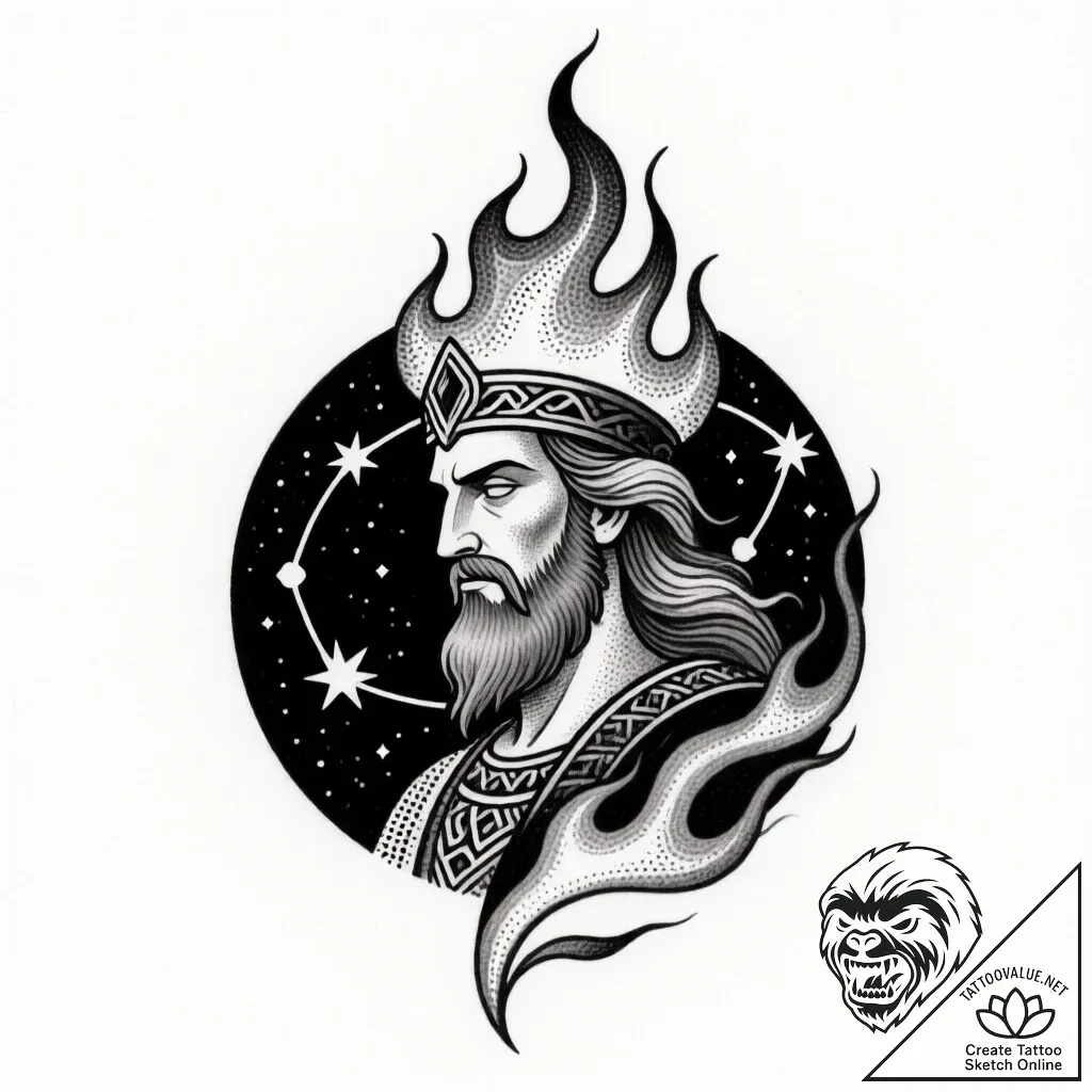 Tattoo design: a svarozhich integrated into a... - style Flux Inscriptions - tattoo sketch (24.11.2025 01:34)