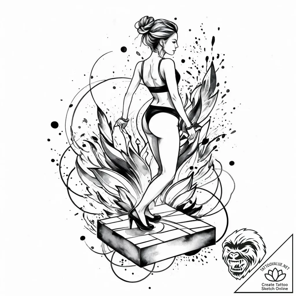 Tattoo sketch a stylized "first place" podium... - style Jaeger Mini - tattoo sketch (24.11.2025 01:39)