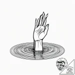 A hand reaching out to touch the surface of w… – style Jagger Old – tattoo sketch (24.11.2025 01:43)