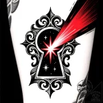 Keyhole from which a beam of starlight is esc… – style Flux Inscriptions – tattoo sketch (24.11.2025 01:46)