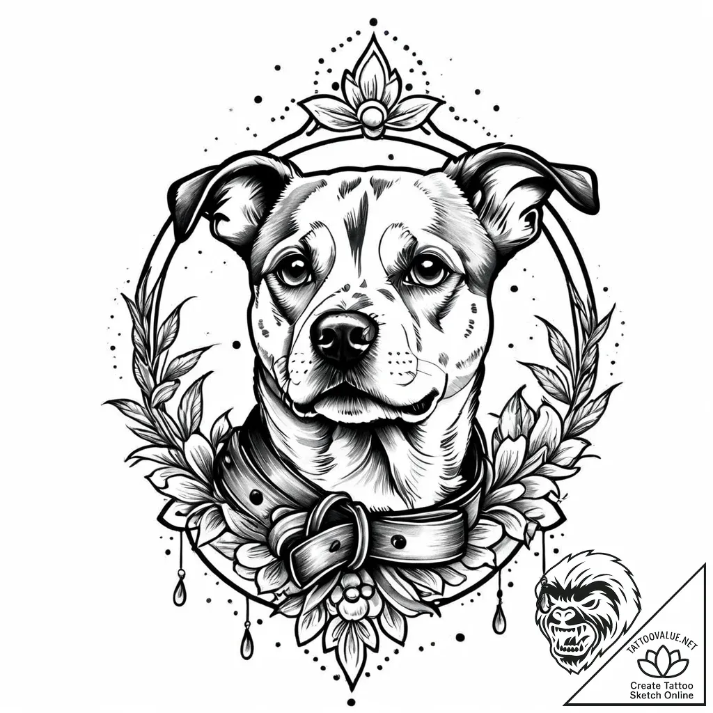 Tat tattoo sketch, vintage style dog portrait... - style Jaeger Mini - tattoo sketch (24.11.2025 01:51)