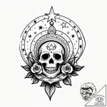 Tattoo design a small, smiling star or moon.,… – style Jagger Old – tattoo sketch (24.11.2025 02:31)