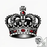 Tattoo design a stylized crown, simple yet po… – style Flux Inscriptions – tattoo sketch (24.11.2025 02:58)