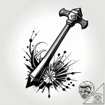 Stonemason’s chisel and hammer, ink illustrat… – style Jagger Old – tattoo sketch (24.11.2025 03:31)