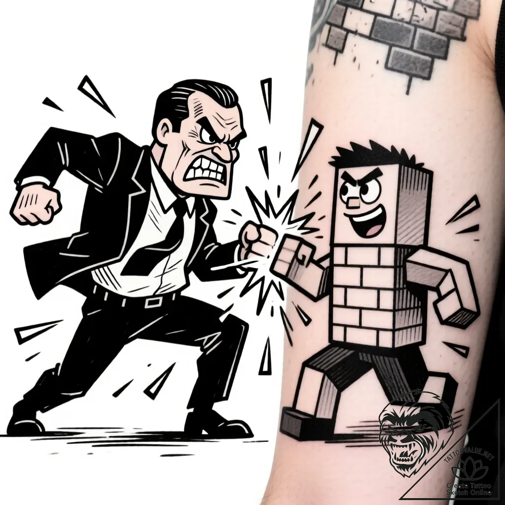 Tat tattoo sketch, lord business and emmet fa... - style Flux Inscriptions - tattoo sketch (24.11.2025 03:46)