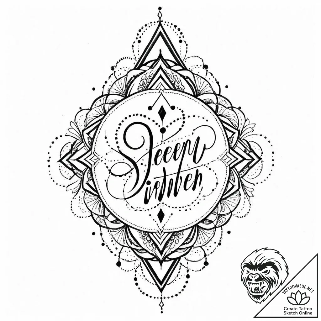 Tattoo sketch, elegant flowing calligraphy ph... - style Jaeger Mini - tattoo sketch (24.11.2025 03:52)