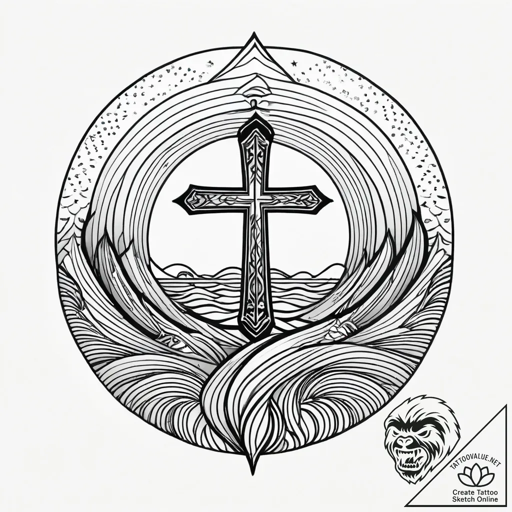 The pattern of sand ripples on a beach., arti... - style Jagger Old - tattoo sketch (24.11.2025 03:55)