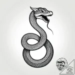 Black root serpent coiling upwards, tattoo li… – style Jagger Old – tattoo sketch (24.11.2025 04:07)