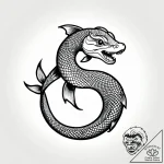 Koi serpent beneath celestial rift, tattoo dr… – style Jagger Old – tattoo sketch (24.11.2025 04:31)
