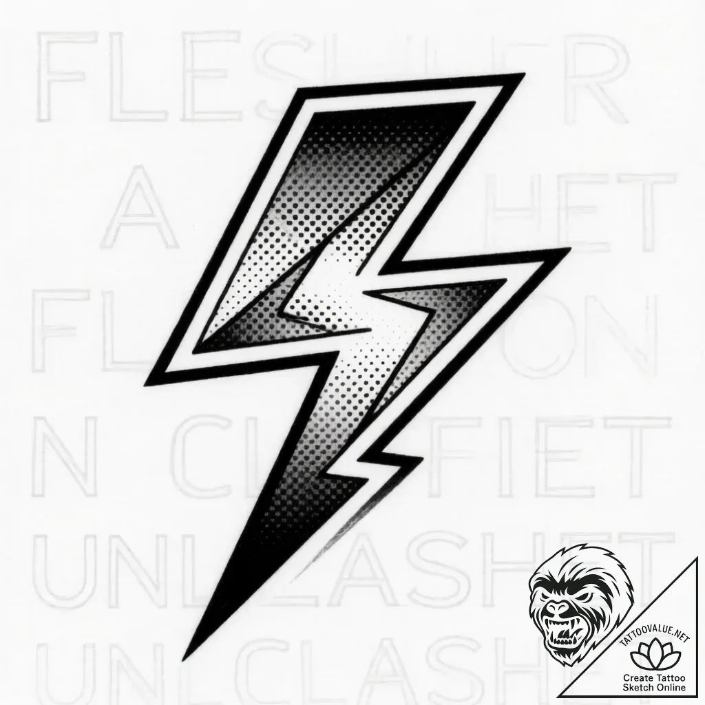 Lightning bolt, sharp and geometric, tattoo f... - style Flux Inscriptions - tattoo sketch (24.11.2025 04:34)
