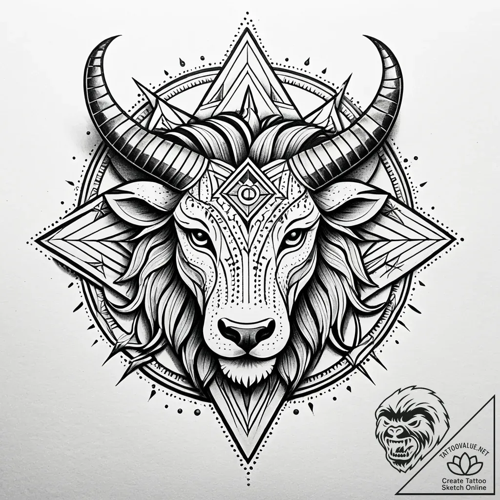 Tattoo sketch a zodiac glyph where half is cl... - style Jaeger Simple - tattoo sketch (24.11.2025 05:01)