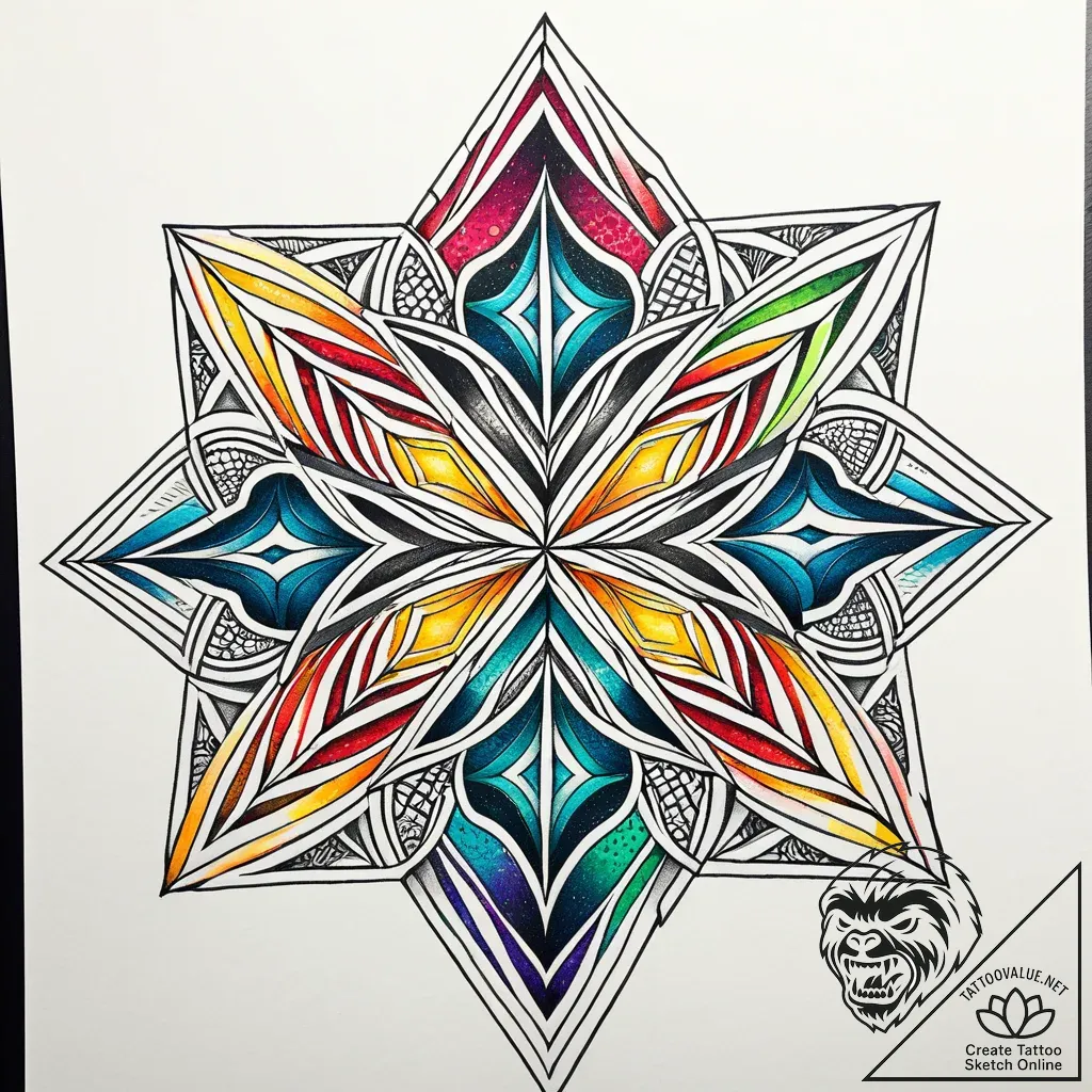 Tattoo design a series of interlocking geomet... - style Jaeger Simple - tattoo sketch (24.11.2025 05:12)