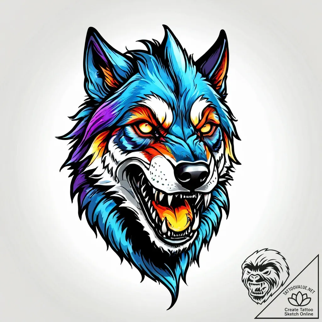 Tat tattoo sketch, werewolf mid-transformatio... - style Jagger Old - tattoo sketch (24.11.2025 05:19)
