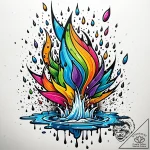 A shot of rain hitting a puddle in slow motio… – style Jaeger Simple – tattoo sketch (24.11.2025 05:25)