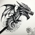 Tattoo sketch a dragon’s wing casting a shado… – style Jaeger Simple – tattoo sketch (24.11.2025 05:37)