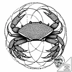 Tattoo design a cancer crab made of abstract,… – style Jaeger Mini – tattoo sketch (24.11.2025 05:40)