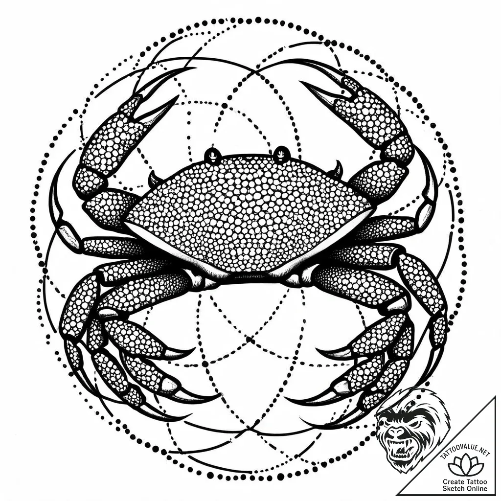 Tattoo design a cancer crab made of abstract,... - style Jaeger Mini - tattoo sketch (24.11.2025 05:40)