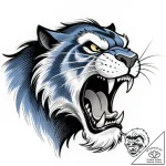 Eskiz.to, tattoo sketch, sulley roaring with… – style Flux Inscriptions – tattoo sketch (24.11.2025 05:58)