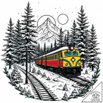 Tattoo sketch, snow-covered trees along railw… – style Jaeger Mini – tattoo sketch (24.11.2025 06:03)