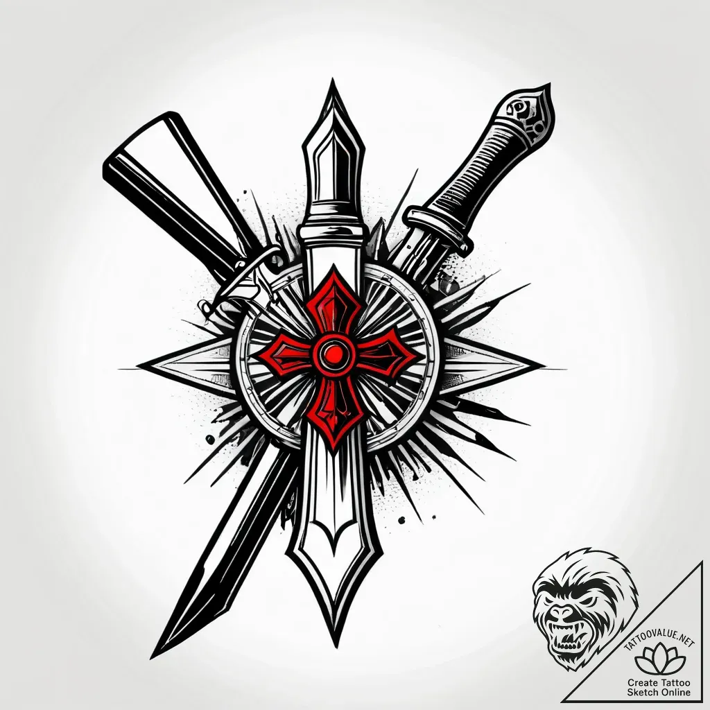 Wild west gunslinger duel, tattoo line art, t... - style Jagger Old - tattoo sketch (24.11.2025 06:07)