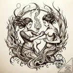 Tat tattoo sketch, intertwining water and fir… – style Jaeger Simple – tattoo sketch (24.11.2025 06:13)
