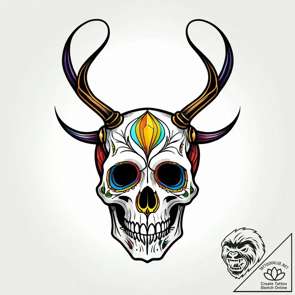 Amber skull with trapped insects, ink illustr... - style Jagger Old - tattoo sketch (24.11.2025 06:19)
