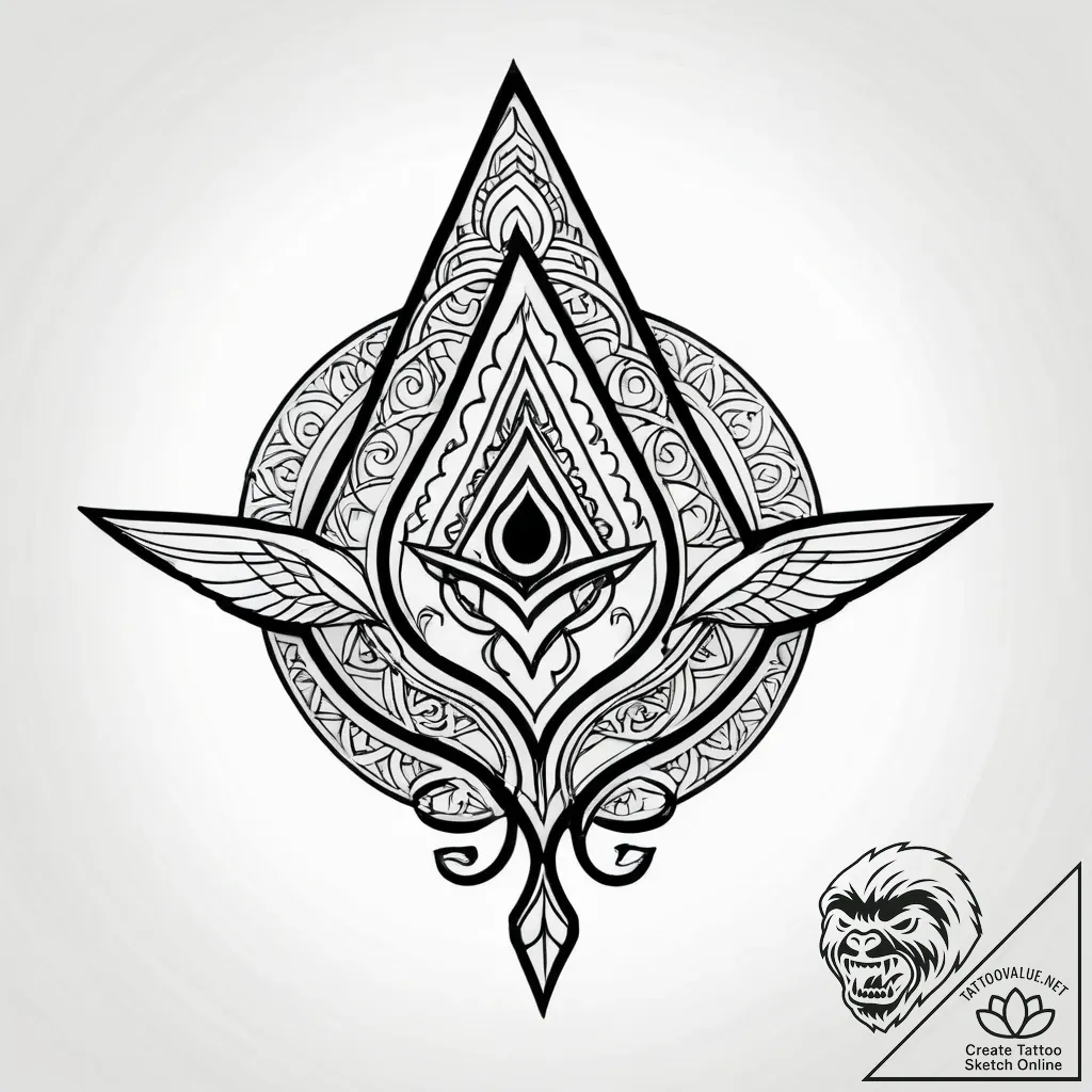 Tattoo design a surveyor's transit, symbolizi... - style Jagger Old - tattoo sketch (24.11.2025 06:31)