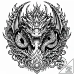 Tattoo sketch, dragon with fiery breath curli… – style Jaeger Mini – tattoo sketch (24.11.2025 06:39)