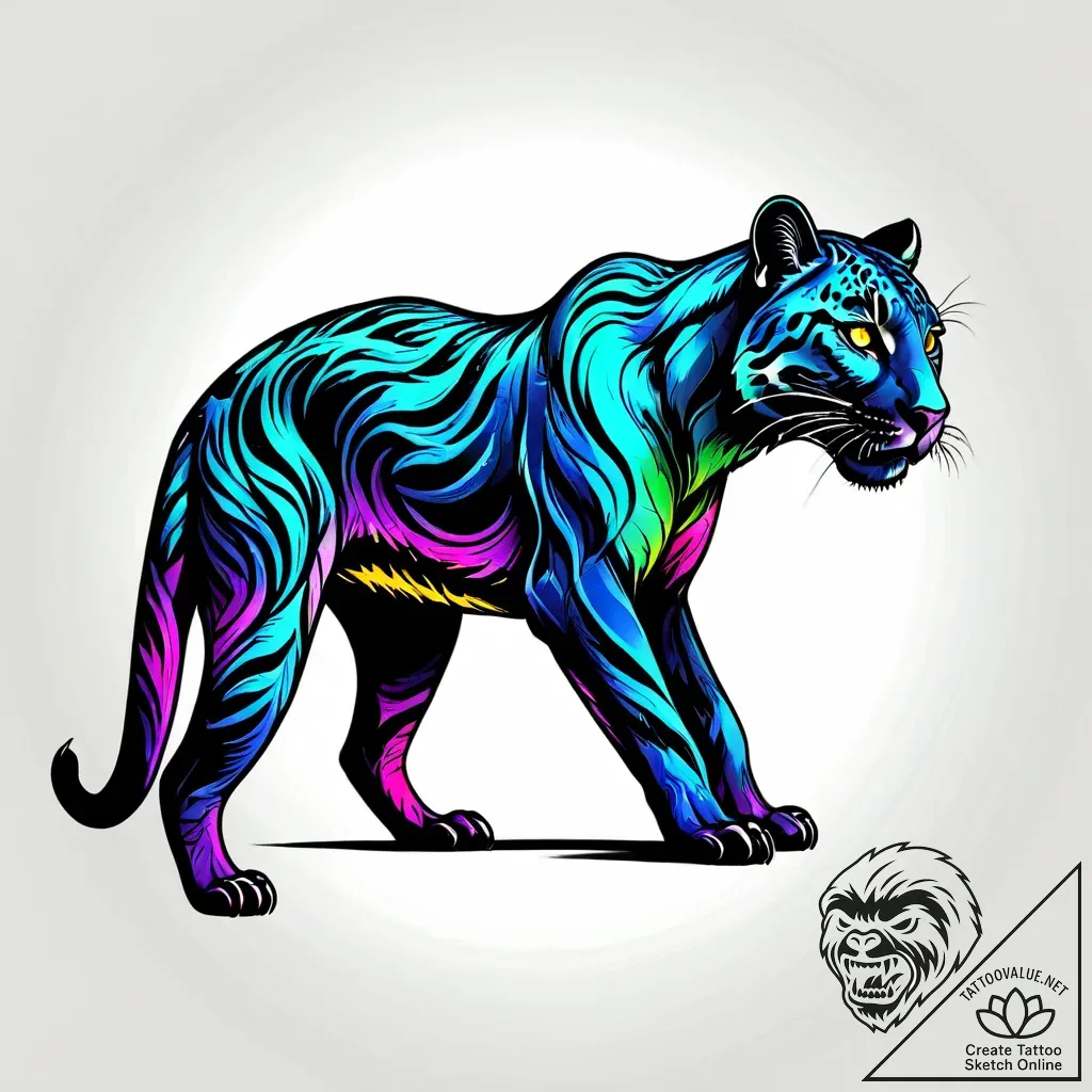 Tattoo sketch, panther with sleek black fur a... - style Jagger Old - tattoo sketch (24.11.2025 06:43)