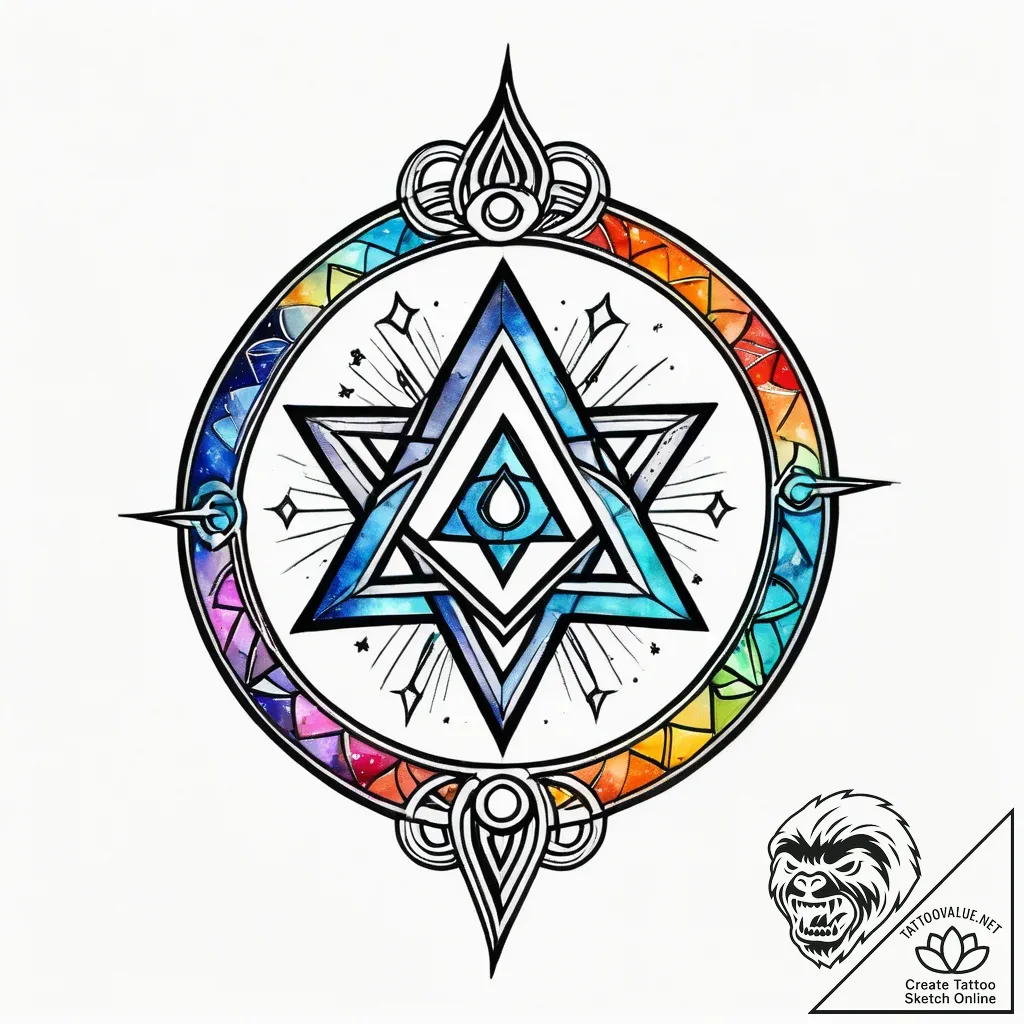 148. tattoo sketch: "veda" rune surrounded by... - style Jagger Old - tattoo sketch (24.11.2025 07:07)