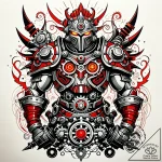 Tat tattoo sketch, god-like warrior in steamp… – style Jaeger Simple – tattoo sketch (24.11.2025 07:13)