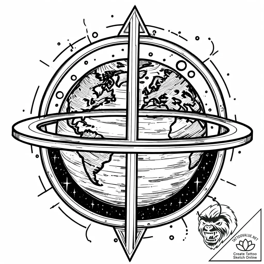 A view of the earth from the international sp... - style Jaeger Mini - tattoo sketch (24.11.2025 07:16)