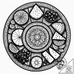 A charcuterie board with a variety of cheeses… – style Jagger Old – tattoo sketch (24.11.2025 07:19)