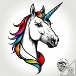 Tattoo sketch, agnes hugging unicorn with hea… – style Jagger Old – tattoo sketch (24.11.2025 07:31)