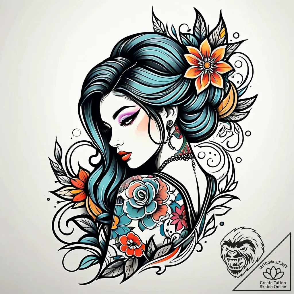 Tat tattoo sketch, fashion model silhouette f... - style Jaeger Simple - tattoo sketch (24.11.2025 07:36)