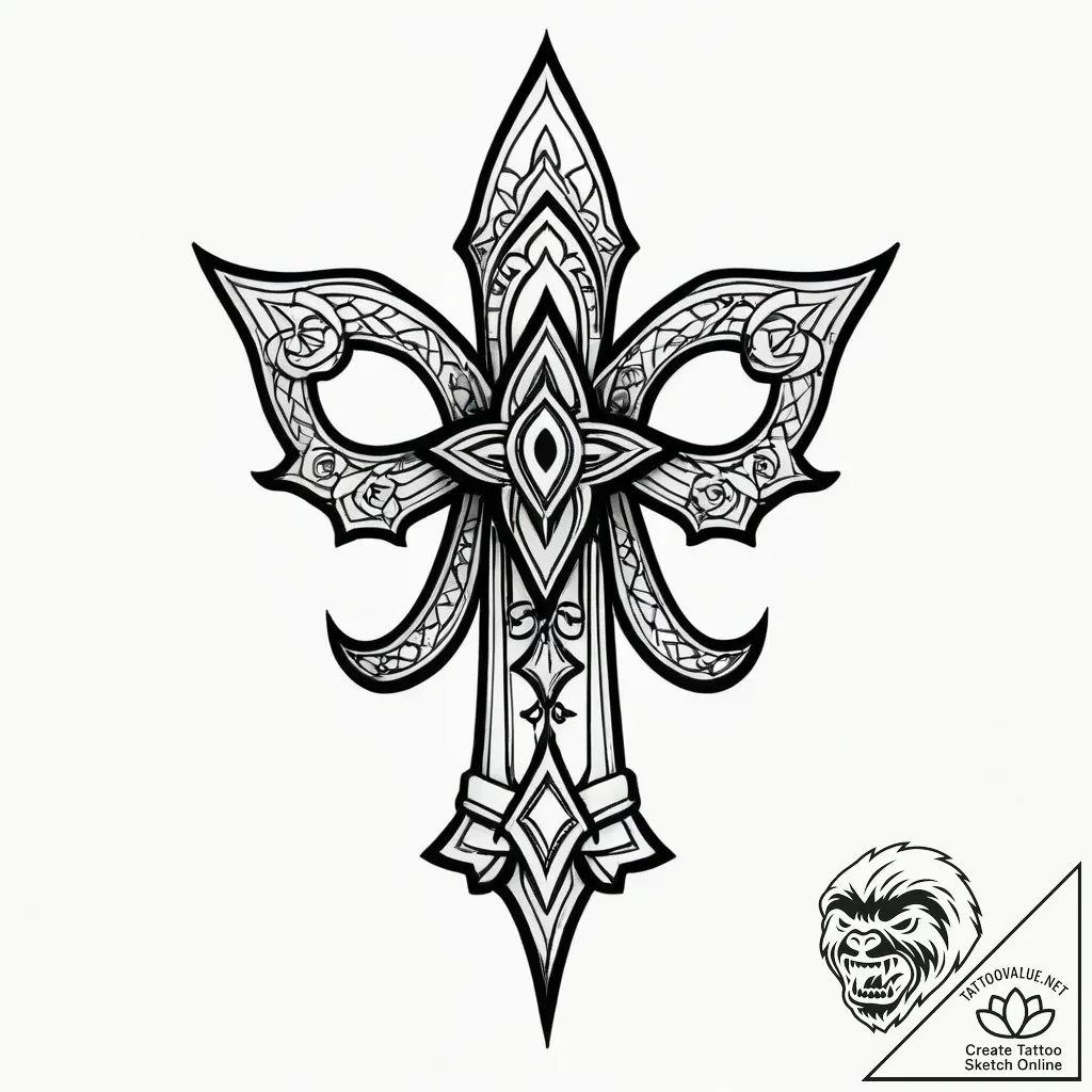 Tattoo sketch, coraline walking down dark hal... - style Jagger Old - tattoo sketch (24.11.2025 07:43)