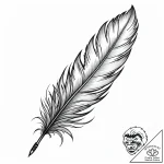 Tattoo design a single, flowing feather with… – style Jaeger Mini – tattoo sketch (24.11.2025 07:51)