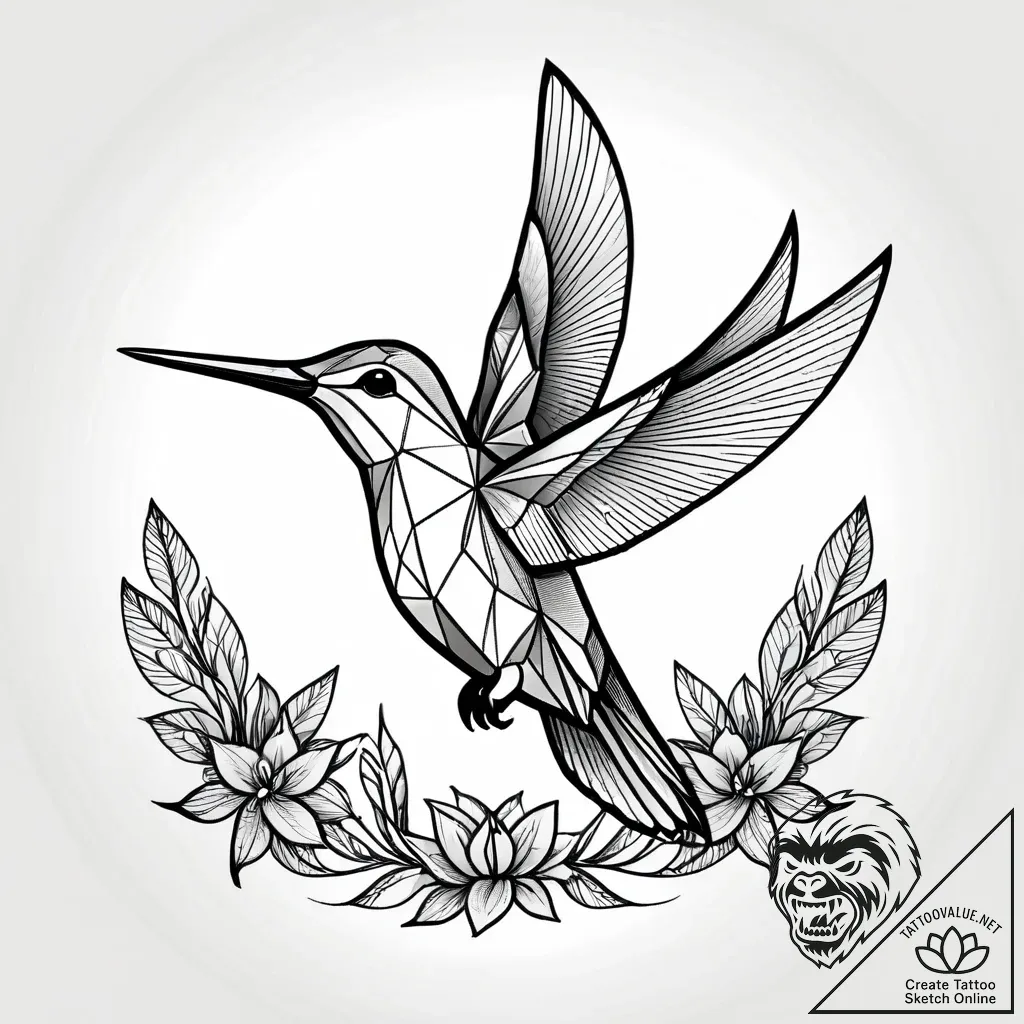 Tat tattoo sketch, delicate colibri bird feed... - style Jagger Old - tattoo sketch (24.11.2025 07:55)