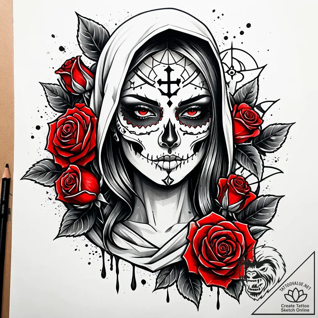 Tattoo sketch a pixelated character dissolvin... - style Jaeger Simple - tattoo sketch (24.11.2025 08:00)