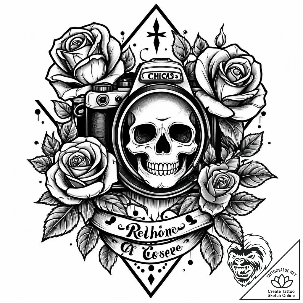 фотоаппарат, tattoo sketch design, black and... - style Jaeger Mini - tattoo sketch (24.11.2025 08:16)