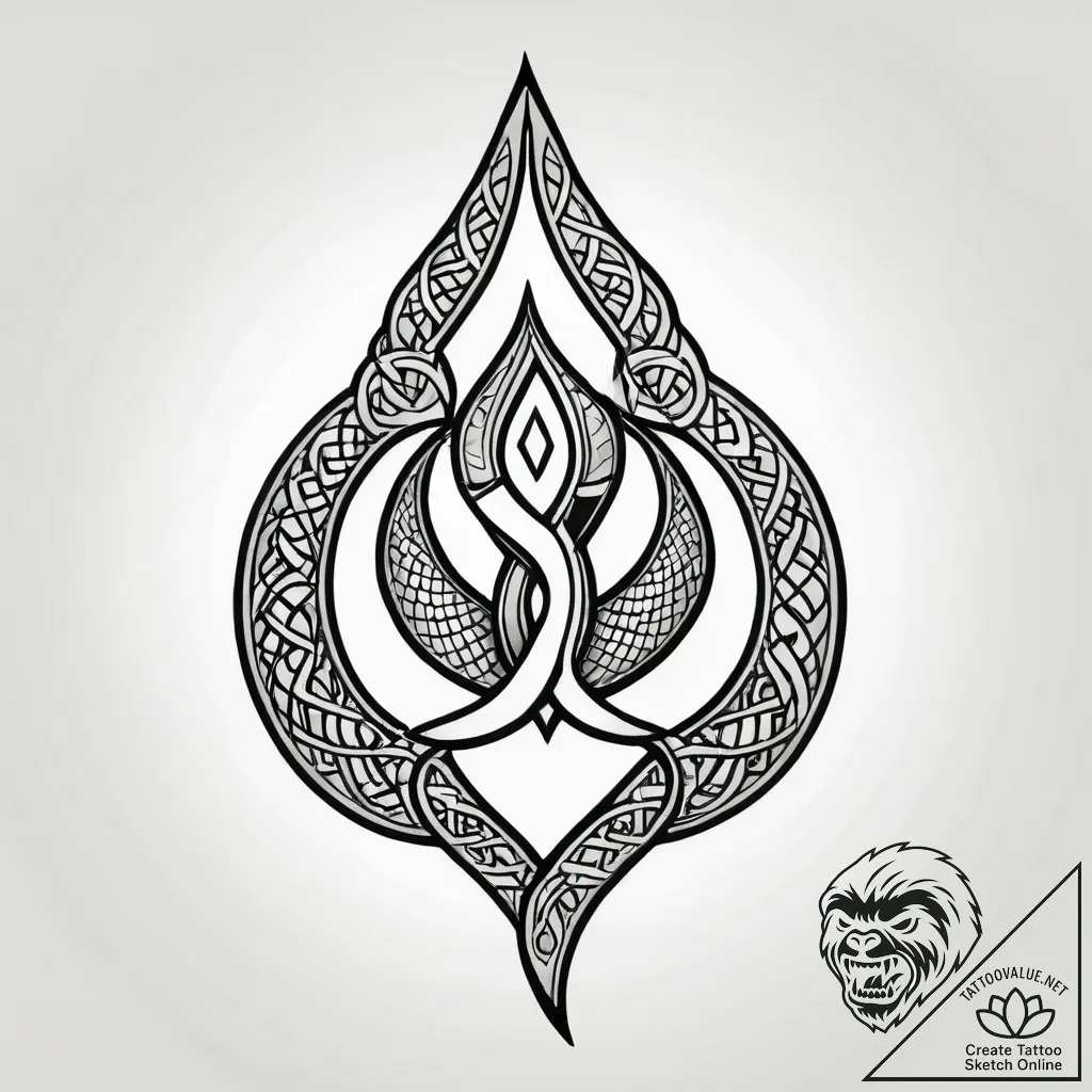 Knotwork serpent devouring runes, tattoo flas... - style Jagger Old - tattoo sketch (24.11.2025 08:31)