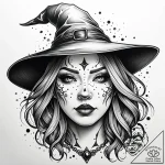 Tattoo sketch, yubaba’s face close-up, detail… – style Jaeger Simple – tattoo sketch (24.11.2025 08:36)