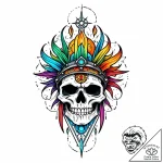 Tide helm beneath spectral rift, concept art… – style Jaeger Mini – tattoo sketch (24.11.2025 08:51)