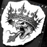 Thorn crown devouring relic, tattoo sketch de… – style Flux Inscriptions – tattoo sketch (24.11.2025 09:22)